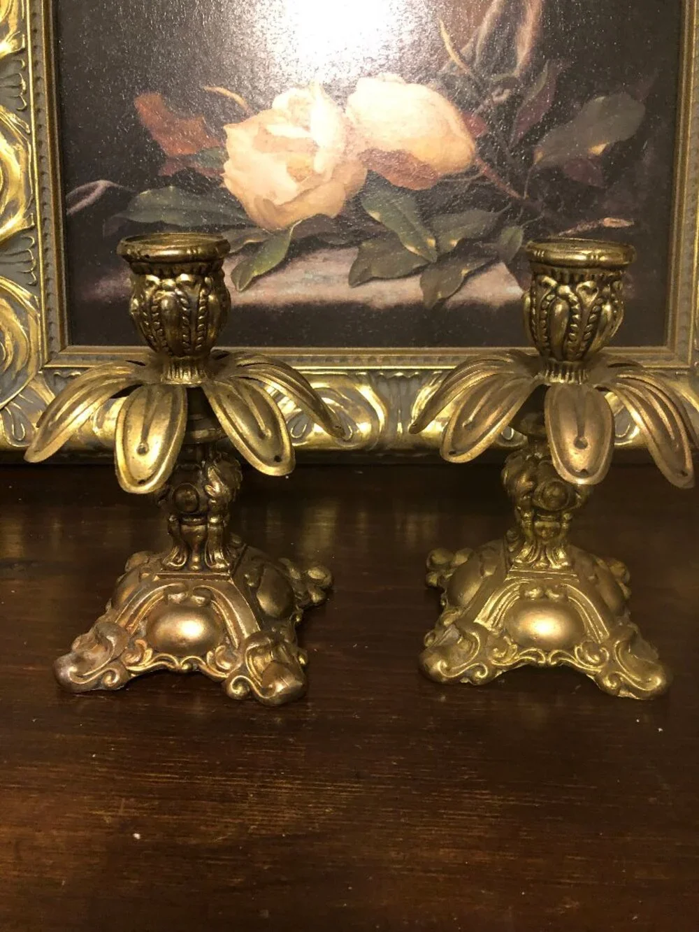 Two Vintage Hollywood Regency Candle Holders.